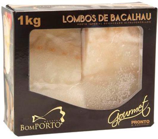 Bacalhau Congelado Bom Porto Lombo Gourmet Dessalgado 1kg - Imagem em destaque