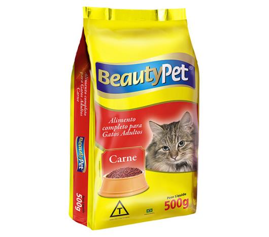 Alimento para gatos pet adulto sabor carne Beauty Pet 500g - Imagem em destaque