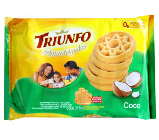 Biscoito amanteigado sabor coco - Triunfo 330g - Imagem em destaque