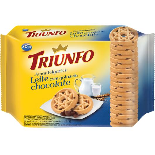 Biscoito amanteigado de leite com gotas de chocolate Triunfo 330g - Imagem em destaque