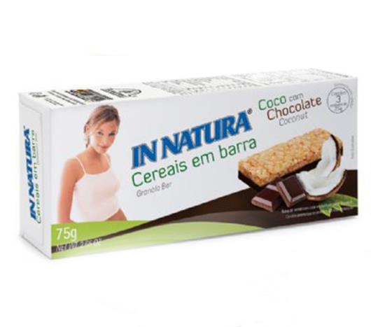 Barra de cereais In Natura sabor coco com chocolate 75g - Imagem em destaque
