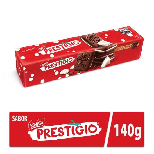 Biscoito Prestigio recheado de chocolate com coco 140g - Imagem em destaque