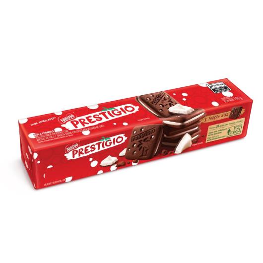 Biscoito Prestigio recheado de chocolate com coco 140g - Imagem em destaque