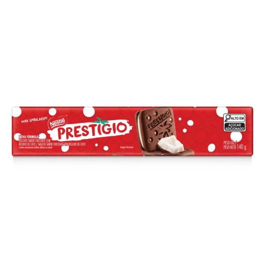 Biscoito Prestigio recheado de chocolate com coco 140g - Imagem em destaque