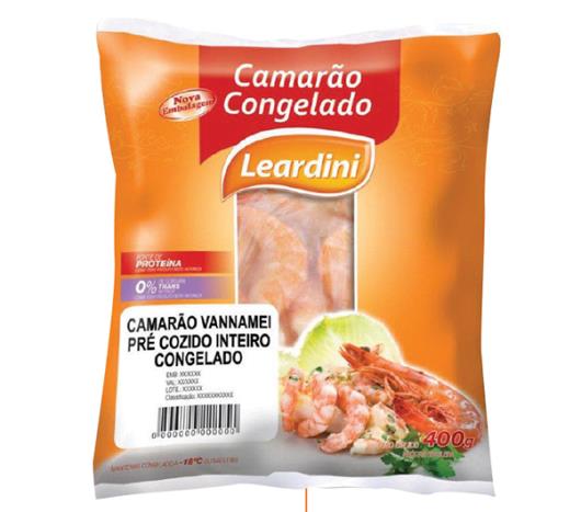 Camarão Leardini pré-cozido inteiro congelado 400g - Imagem em destaque