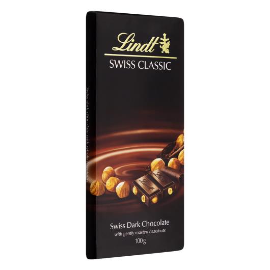 Chocolate Lindt meio amargo swiss classic avelã 100g - Imagem em destaque