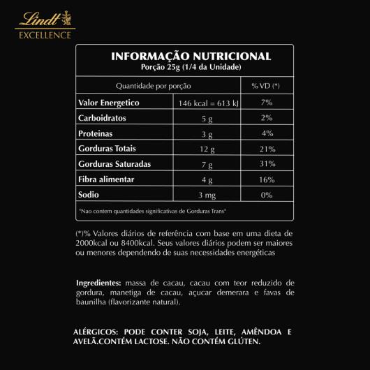 Chocolate Lindt Excellence Tablete 85% Dark 100g - Imagem em destaque