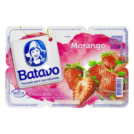 Bebida Láctea Fermentada Morango Batavo Bandeja 540g 6 Unidades - Imagem em destaque