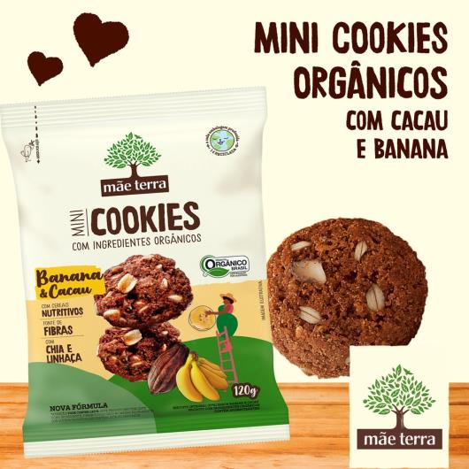 Cookie orgânico integral banana com cacau Mãe Terra 120g - Imagem em destaque