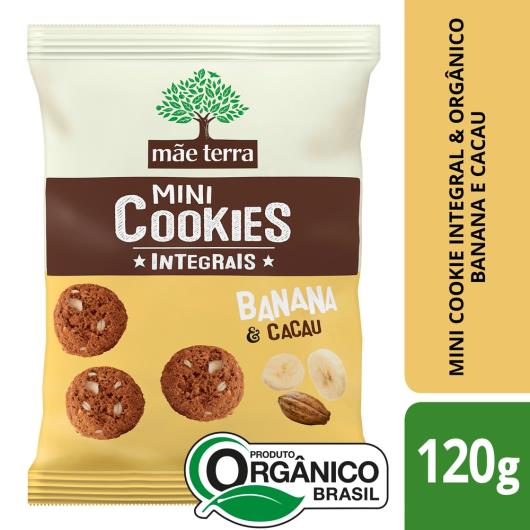 Mini Cookies Mãe Terra Banana e Cacau Orgânico 120g - Imagem em destaque