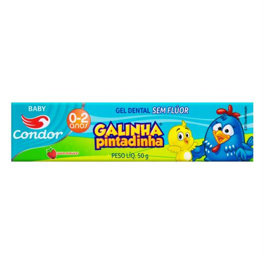 Gel Dental Infantil sem Flúor Morango Galinha Pintadinha Condor Baby Caixa 50g - Imagem em destaque