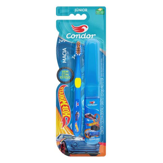 Escova Dental Macia Hot Wheels Condor Júnior Cabeça P Grátis Estojo Protetor - Imagem em destaque