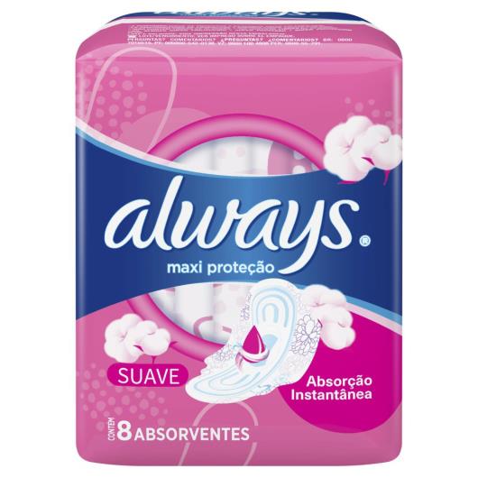 Absorvente Always Maxi proteção Suave com abas 8 Unidades - Imagem em destaque