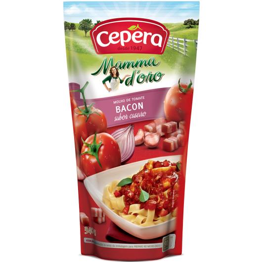 Molho de Tomate Cêpera Mamma D'oro com BACON Sachê 340g - Imagem em destaque