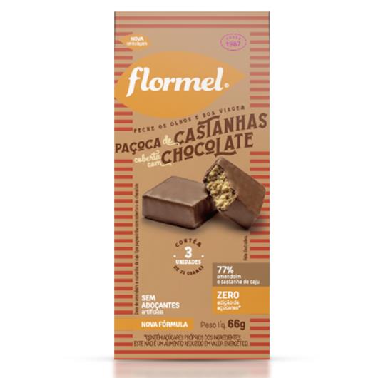 Pack Paçoca de Castanhas Cobertura Chocolate Flormel Caixa 66g - Imagem em destaque