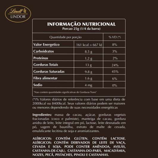Chocolate Lindt Lindor Singles 60% Dark 100g - Imagem em destaque