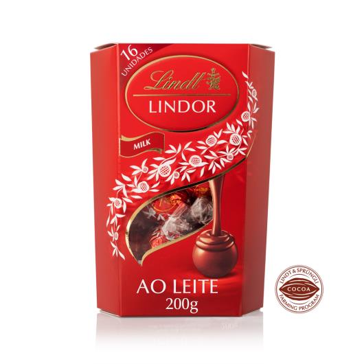 Chocolate Lindt Lindor Cornet Ao Leite 16 unidades 200g - Imagem em destaque