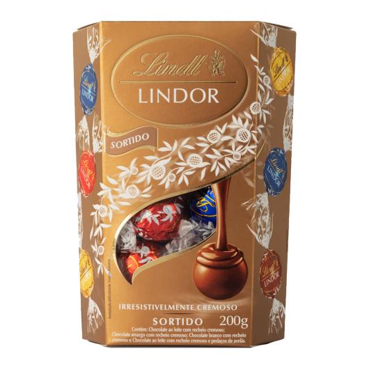 Caixa de Bombons Sortidos Lindt Lindor Cornet 16 unidades 200g - Imagem em destaque