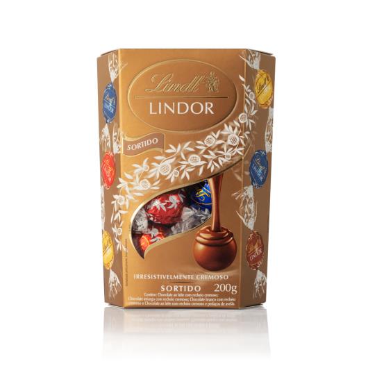 Caixa de Bombons Sortidos Lindt Lindor Cornet 16 unidades 200g - Imagem em destaque