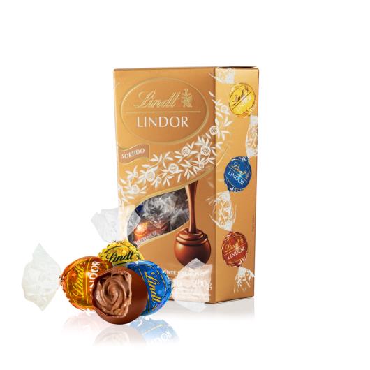 Caixa de Bombons Sortidos Lindt Lindor Cornet 16 unidades 200g - Imagem em destaque