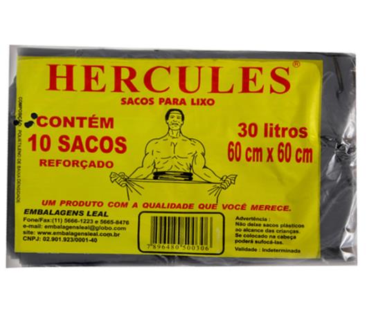 Saco para lixo Hercules preto 30L - Imagem em destaque