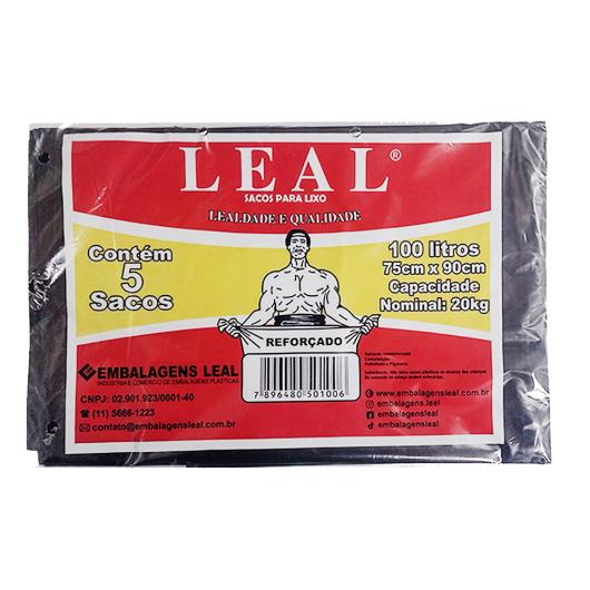 Saco Lixo Leal Preto 100l 5 Unidades - Imagem em destaque