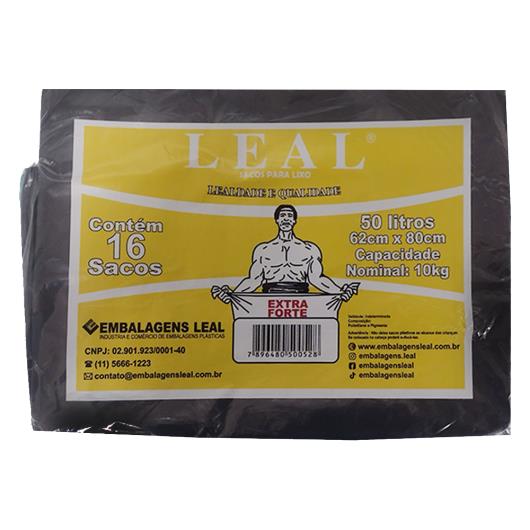 Saco Lixo Leal Preto Extra Forte 50L 16 Unidades - Imagem em destaque