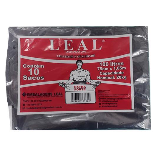 Saco Lixo Leal Preto Extra Forte 100 Litros - Imagem em destaque