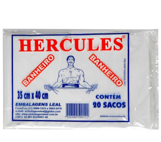 Saco Lixo Hércules Banheiro 35cm x40cm c/ 20 unids. - Imagem em destaque