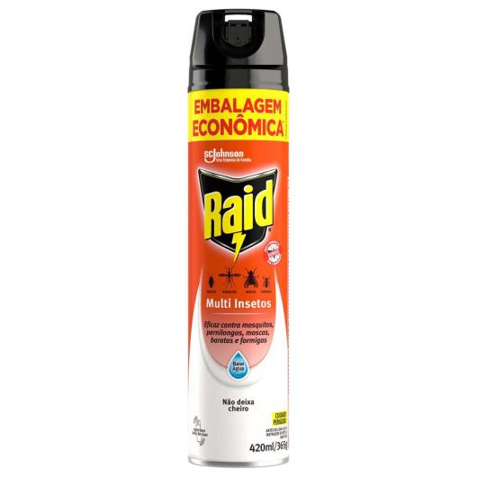 Inseticida Aerossol Multi-Insetos Base Água Raid Frasco 420ml Embalagem Econômica - Imagem em destaque