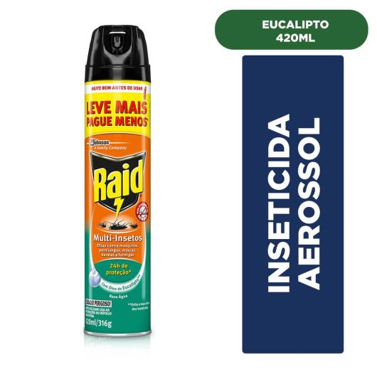 Inseticida Raid Multi-insetos Spray Base Água Eucalipto Leve Mais Pague Menos 420ml - Imagem em destaque