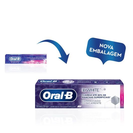 Creme Dental Oral-B 3D White Brilliant Fresh 70g - Imagem em destaque