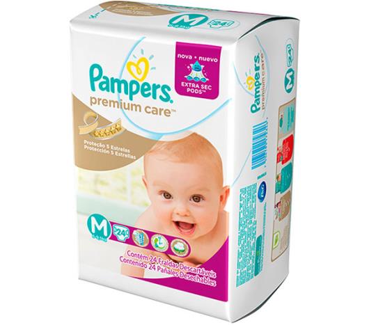 Fralda descartável Pampers premium care M 24 unidades - Imagem em destaque