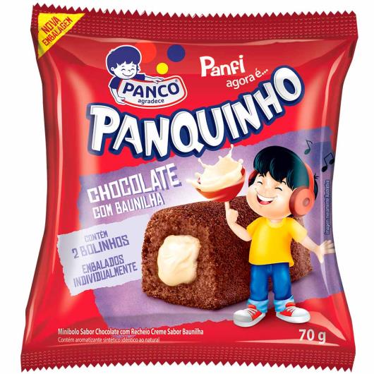 Mini bolo Panco Panquinho chocolate e baunilha 70g - Imagem em destaque