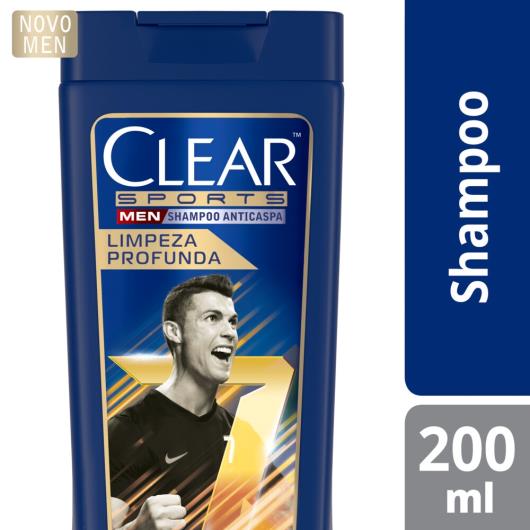 Shampoo Anticaspa Clear Men Sports Limpeza Profunda 200 ml - Imagem em destaque