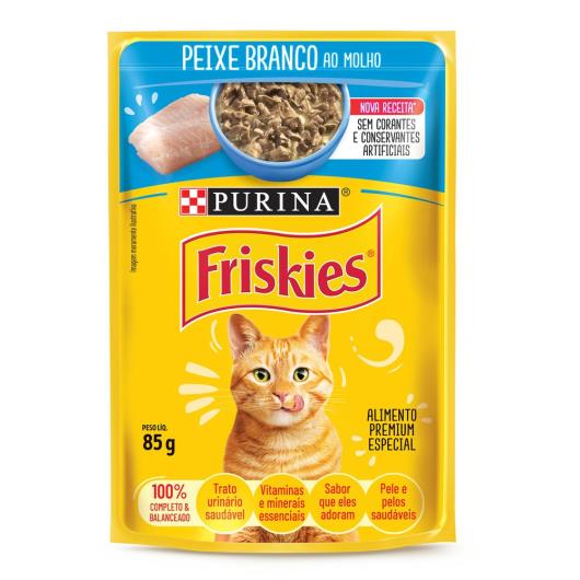 Ração Úmida FRISKIES Gatos Adultos Peixe Branco ao molho 85g - Imagem em destaque