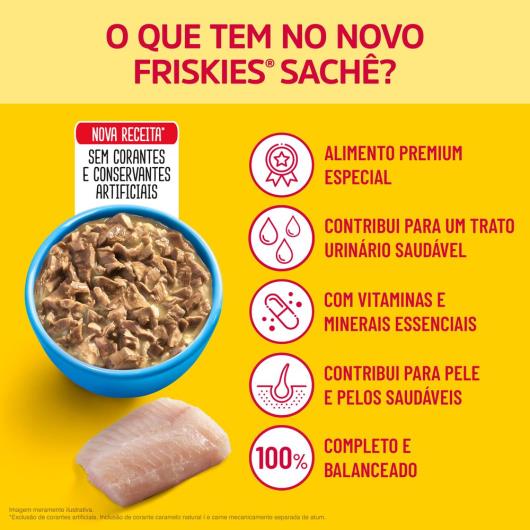 Ração Úmida FRISKIES Gatos Adultos Peixe Branco ao molho 85g - Imagem em destaque