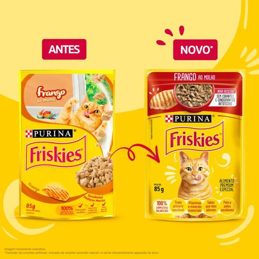 Ração Úmida FRISKIES Gatos Adultos Frango ao molho 85g - Imagem em destaque