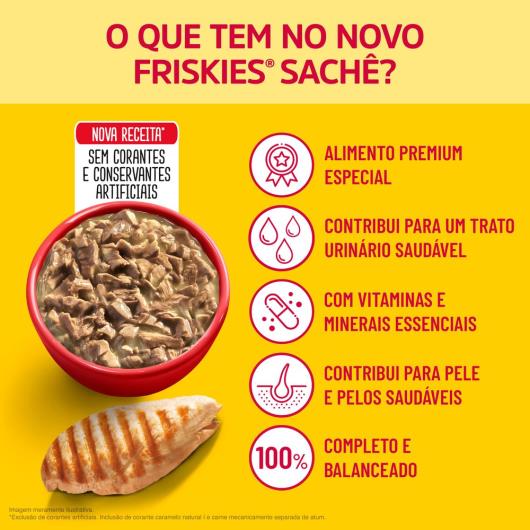 Ração Úmida FRISKIES Gatos Adultos Frango ao molho 85g - Imagem em destaque