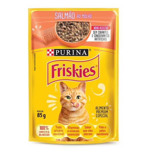 Ração Úmida FRISKIES Gatos Adultos Salmão ao molho 85g - Imagem em destaque