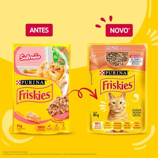 Ração Úmida FRISKIES Gatos Adultos Salmão ao molho 85g - Imagem em destaque