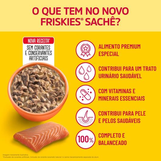 Ração Úmida FRISKIES Gatos Adultos Salmão ao molho 85g - Imagem em destaque