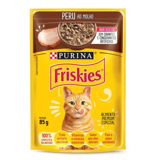 Ração Úmida FRISKIES Gatos Adultos Peru ao molho 85g - Imagem em destaque