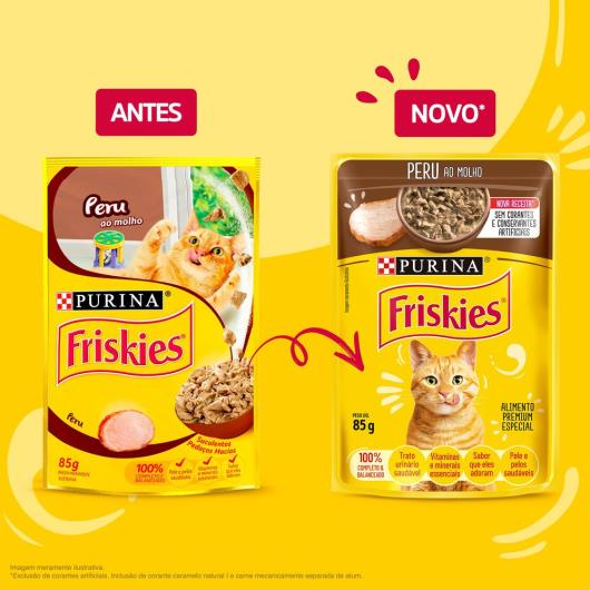 Ração Úmida FRISKIES Gatos Adultos Peru ao molho 85g - Imagem em destaque