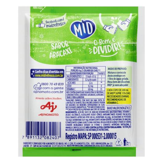 Refresco em pó Mid abacaxi 25g - Imagem em destaque