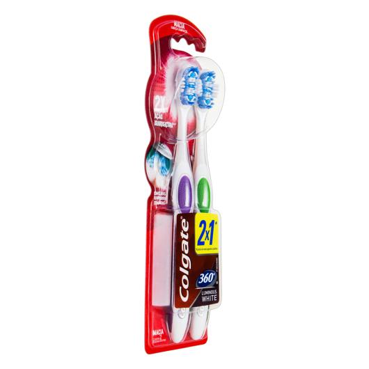 Escova Dental Macia Colgate Luminous White 360° 2 Unidades - Imagem em destaque