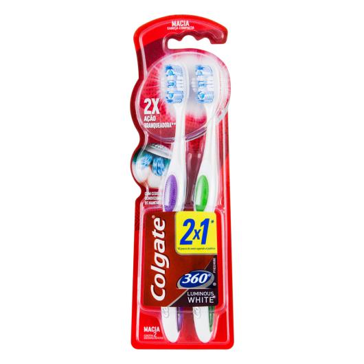 Escova Dental Macia Colgate Luminous White 360° 2 Unidades - Imagem em destaque