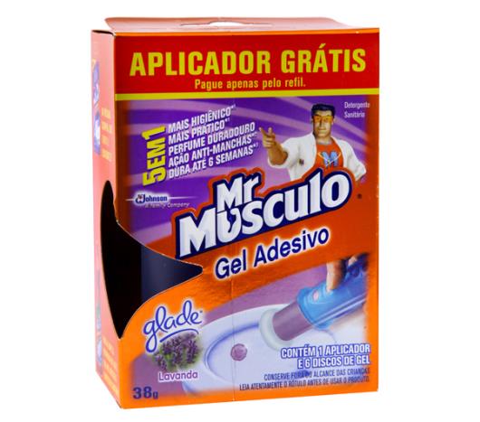 Detergente Mr.Músculo sanitário gel adesivo lavanda grátis aplicador - Imagem em destaque
