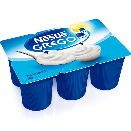 Iogurte Grego Nestlé Tradicional Pote 600g (6 unidades) - Imagem em destaque