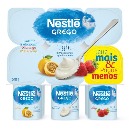 Iogurte Grego Nestlé Light 3 Sabores 540g - Imagem em destaque